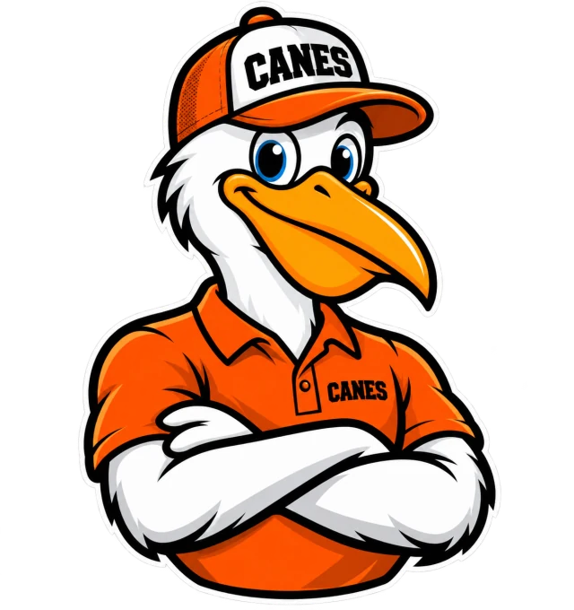 Canes pelican mascot